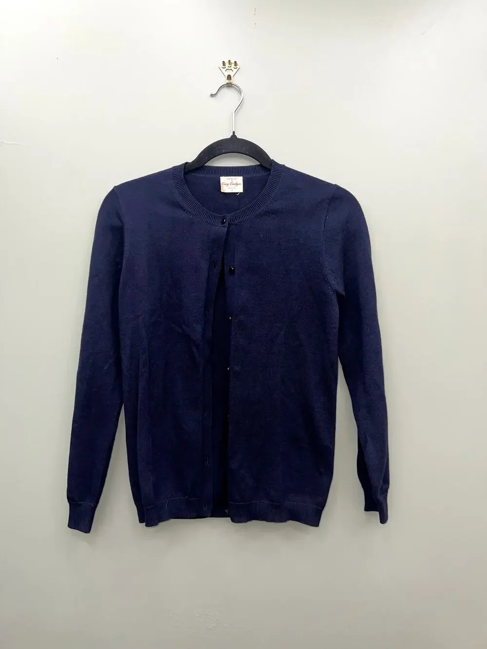 Crewcuts Casey Cardigan Navy Blue Cotton Button Front Sweater Girls XS